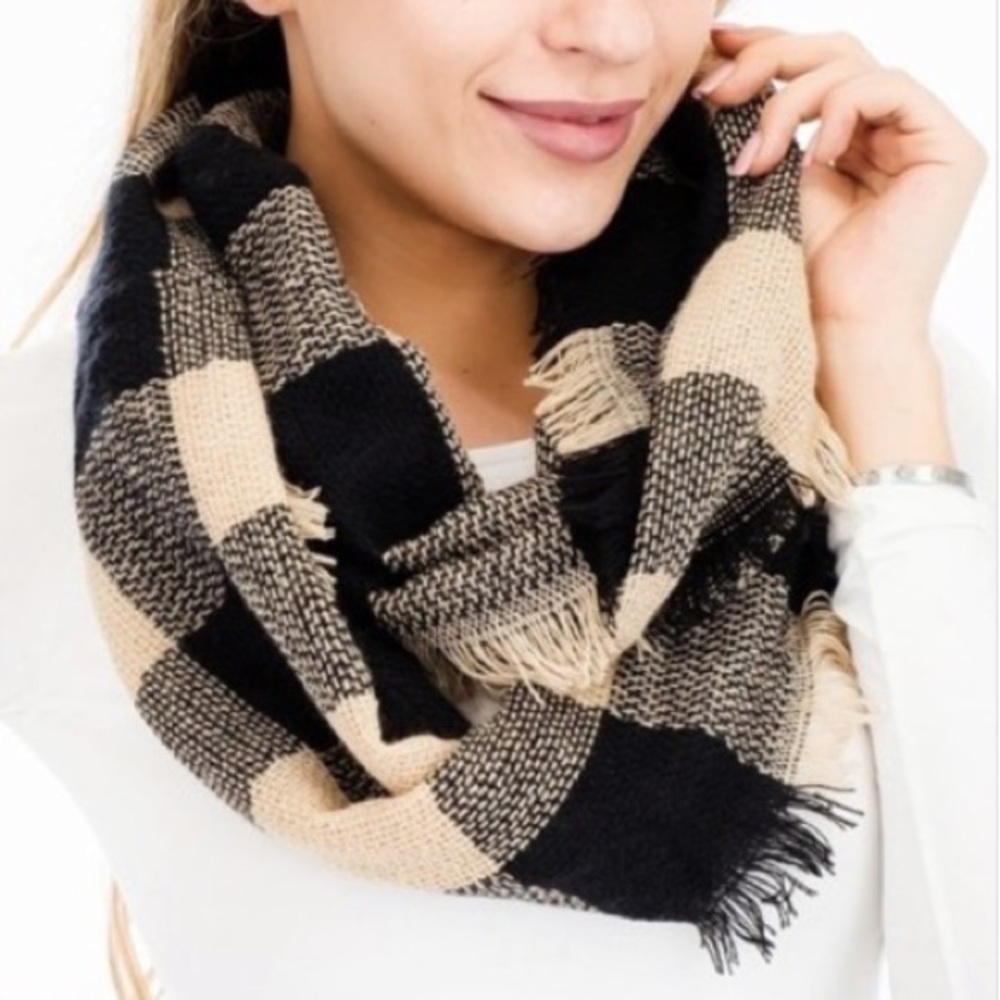 FREE w/Purchase… (while supplies last) Checked Pattern Infinity Scarf